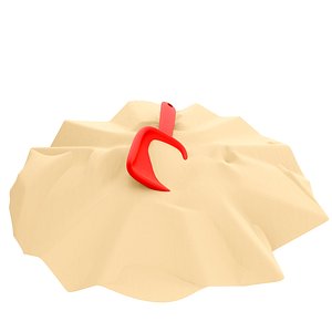 3d red shovel with sand icon