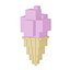 Cornet de crème glacée 8 bits voxel art