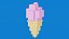Cornet de crème glacée 8 bits voxel art