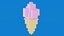 Cornet de crème glacée 8 bits voxel art