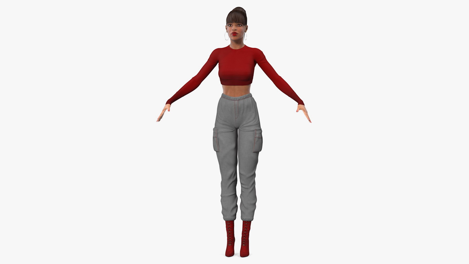 Light Skin City Style Woman Rigged for Maya 3D model preview
