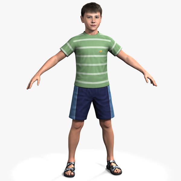 3d model rigged ben boy