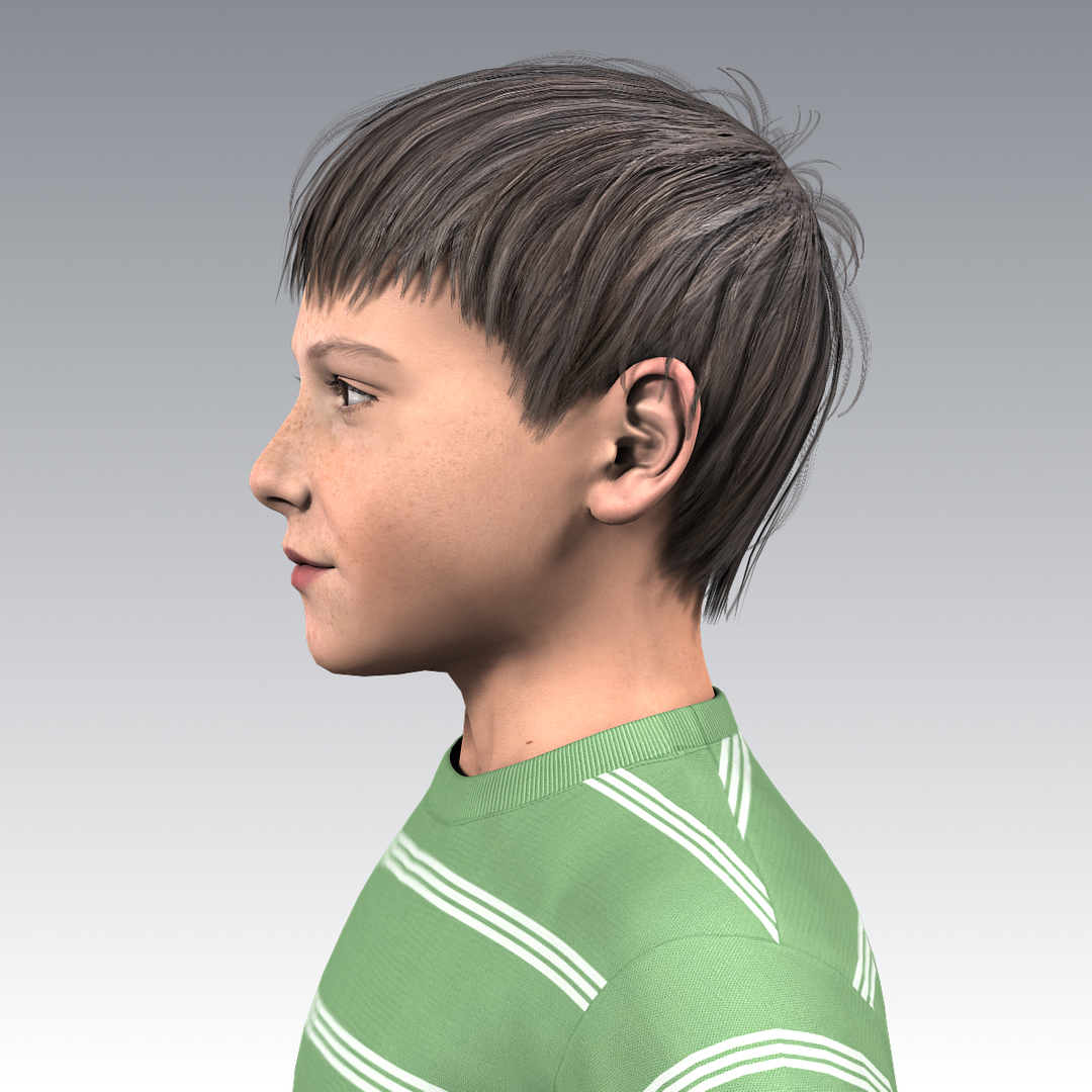 3d model rigged ben boy.