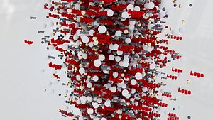 Commercial Fireworks Particles-ABC Spray source Flame Particles 3D model