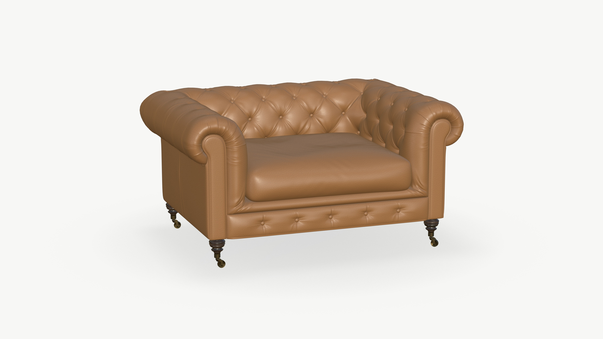 3D Chesterfield Yellow Leather Sofa Realistic TurboSquid 2072894