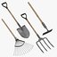 3D shovel rake hoe model
