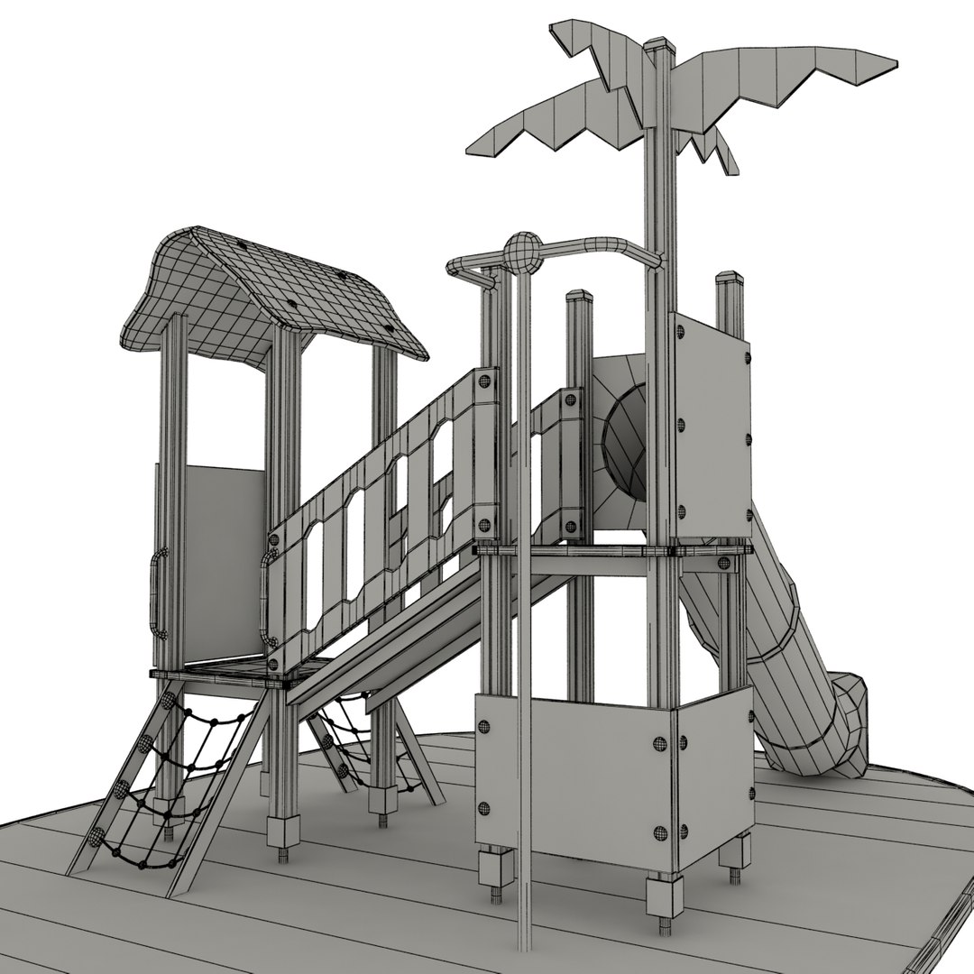 3d Playground Tunnel Slide