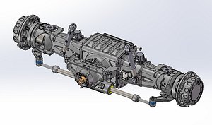 Front Drive Steering Axle Assembly for Commercial Vehicles 3D CAD Model