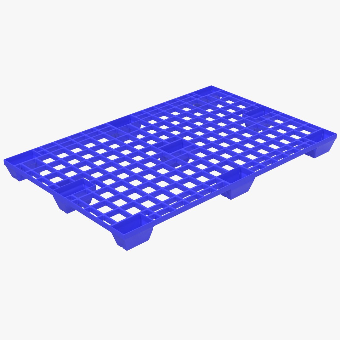 Plastic Pallet 2 Blue 3D Model 3D model preview