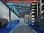 Escena 3D del interior de un almacén industrial moderno