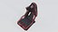 RECARO Podium Black-Red Racing Seat 3D model