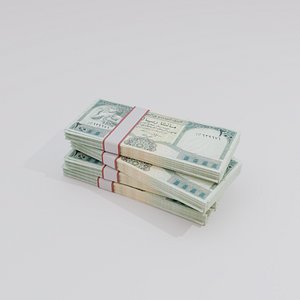 3D 200 Yemen Yemeni Rial Currency model