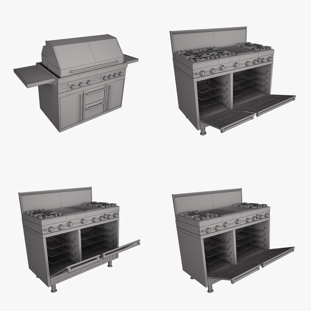 3D viking refrigerator stove - TurboSquid 1698063