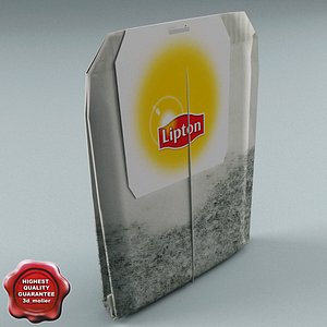 3d model tea bag lipton