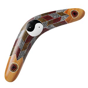 modelo 3d Boomerang de madera pintada - TurboSquid 1224752