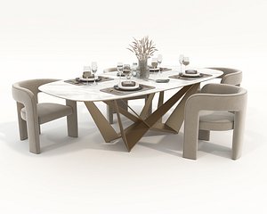3D Modern Dining Table and Chairs 45