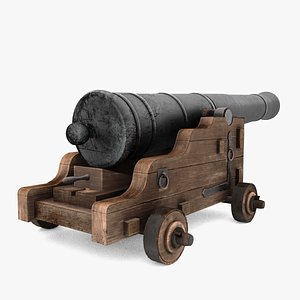 3D model naval cannon