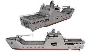 LST 100 - Landing Ship Transport 3D model