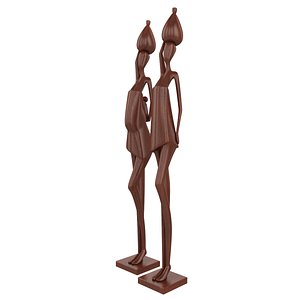 3d model african wooden figurines