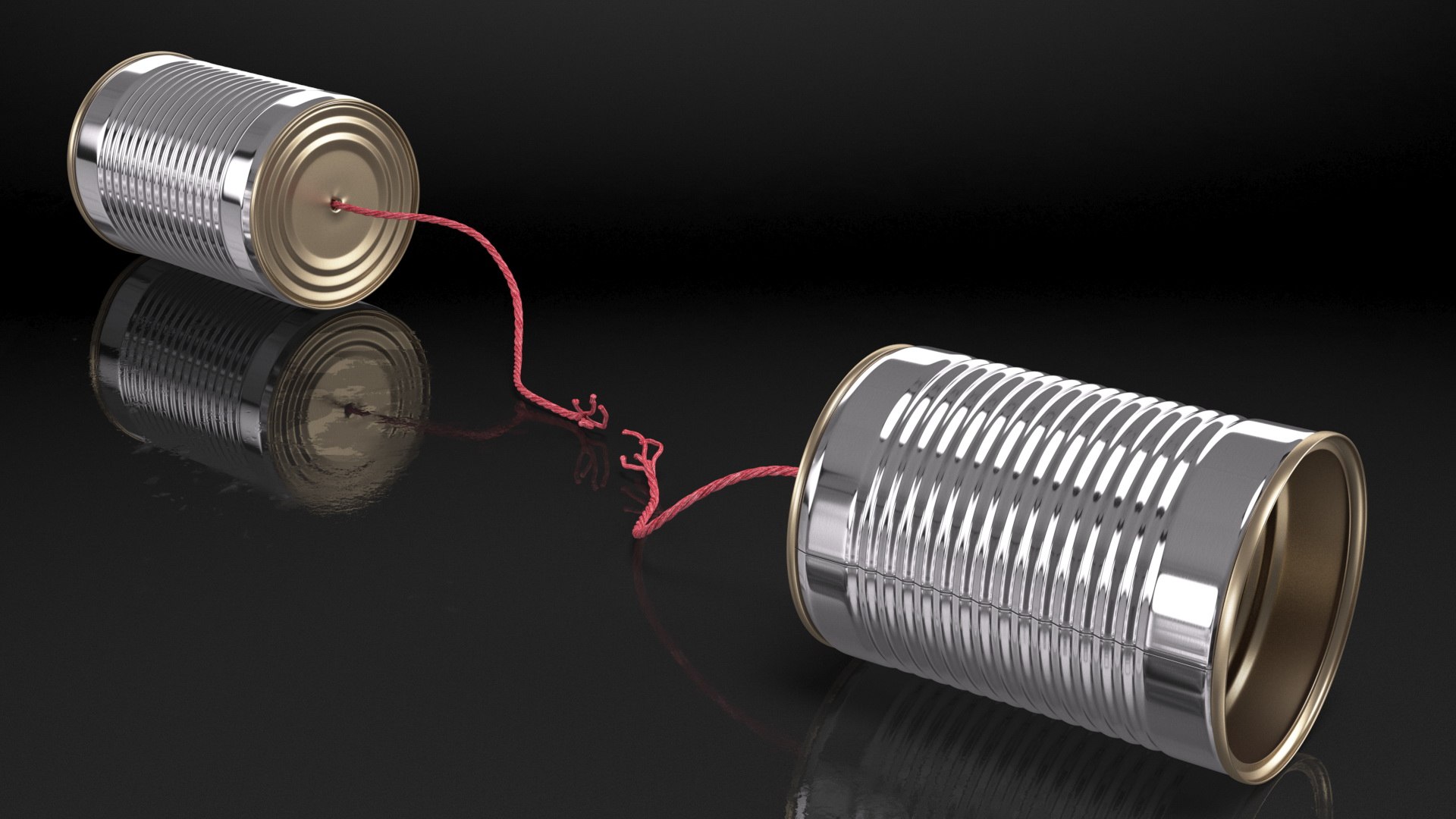 3D Tin Can Phone With Torn String Model - TurboSquid 1841236