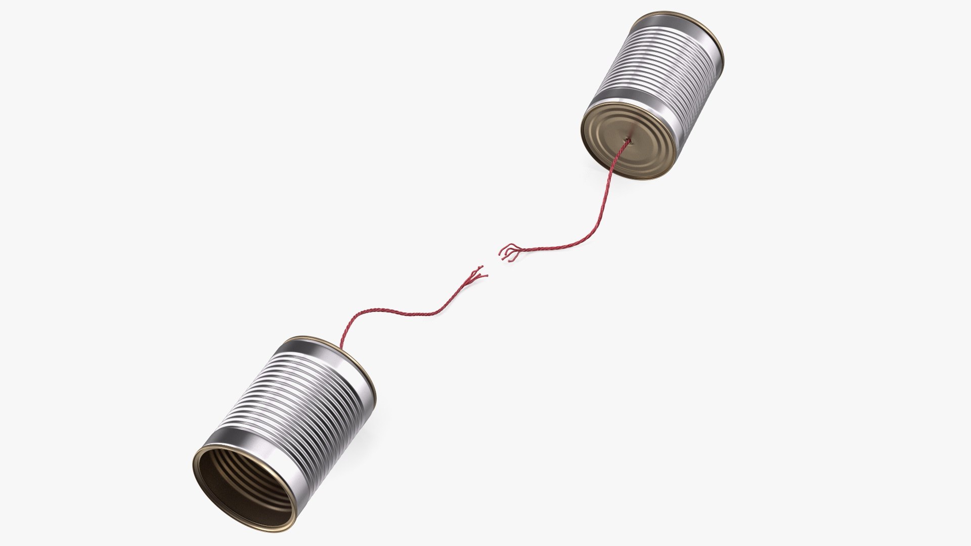 3D Tin Can Phone with Torn String model - TurboSquid 1841236