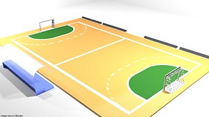 3D court handball model
