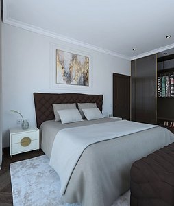 Fabulous bedroom with wardrobe 3D model