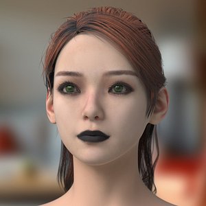 Female Bust with Red Hair and Defined Makeup