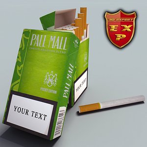 pall mall pocket cigarette pack 3d model