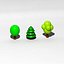 free cartoon trees 3d model