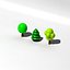 free cartoon trees 3d model