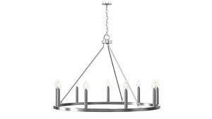 Gilliam Collection Nine-Light Brushed Nickel New Traditional Chandelier By Progress Lighting