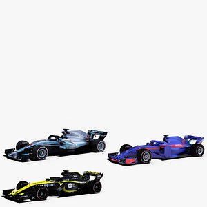 3D 3 formula 2018 cars model
