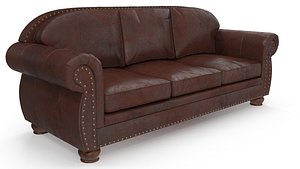 3d model classics leather sofa