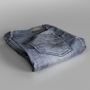jeans blue folded 3d model