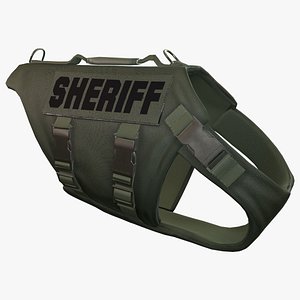 police dog body armor 3d obj
