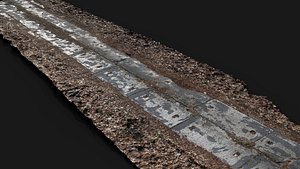 3D model abandoned concrete forest road photogrammetry