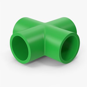 Plastic Cross Pipe 3D model