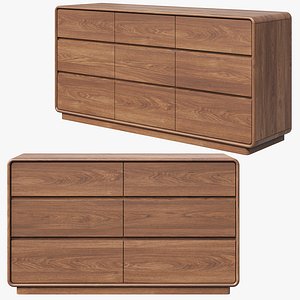 3D GVA Wood solid wood chest of drawers model
