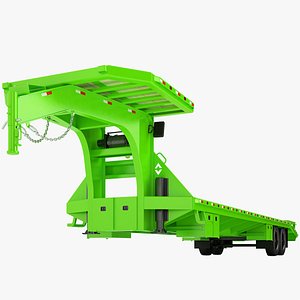 Gooseneck Pickup Truck Trailer 03 3D model