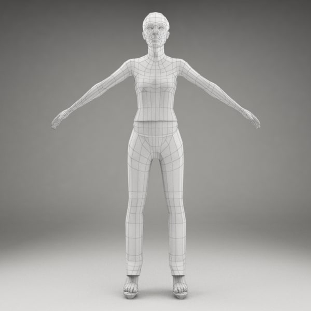 3d model of axyz characters rigged human