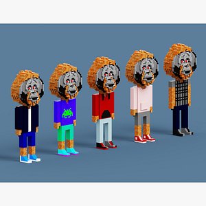 NFT Voxel Orangutan Characters