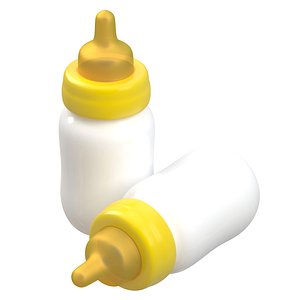 3D Baby Feeding Bottle yellow