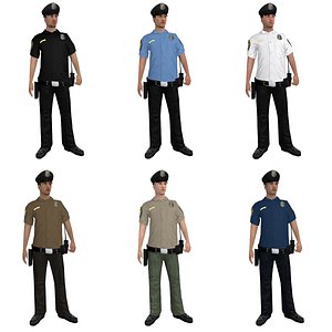 rigged police officer 3d max