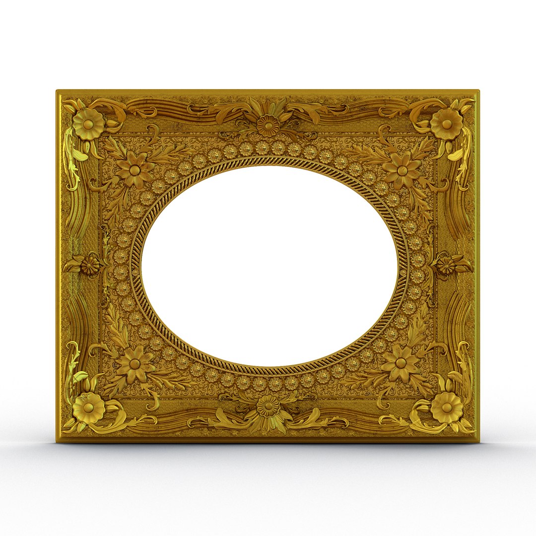 Baroque Picture Frame 4 3D Model preview