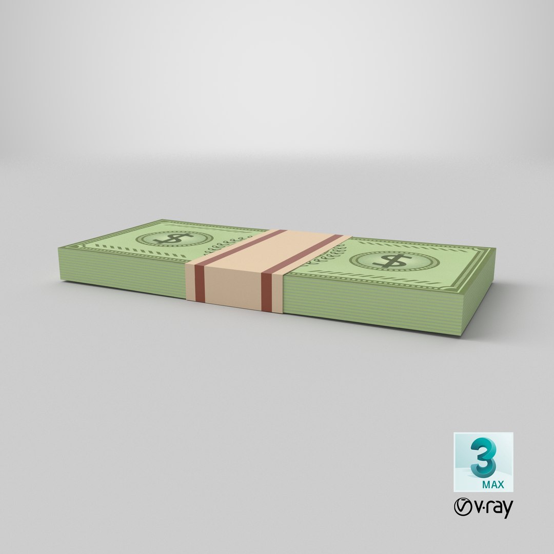 3D Model Cartoon Bills Stack - TurboSquid 2268322