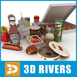 cookies food package packs 3d model