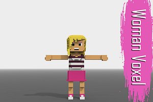 voxel woman 3D model
