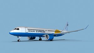 3D model Airbus A220-300 Miami Express Charter