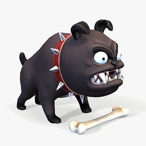 Cartoon Dog with Bone
